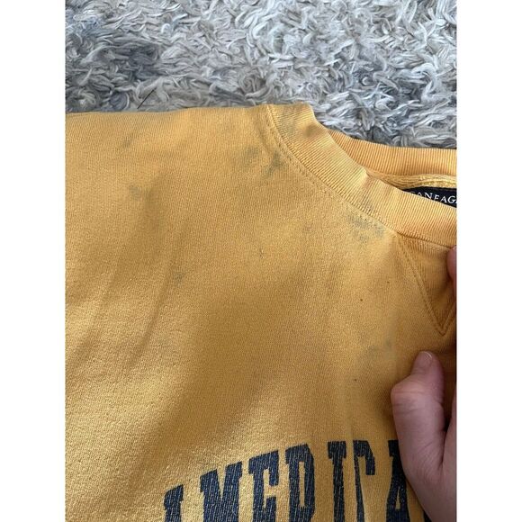 Vtg American Eagle Yellow Crew Neck Sweater Sz XXL Mens Pullover - Picture 3 of 7